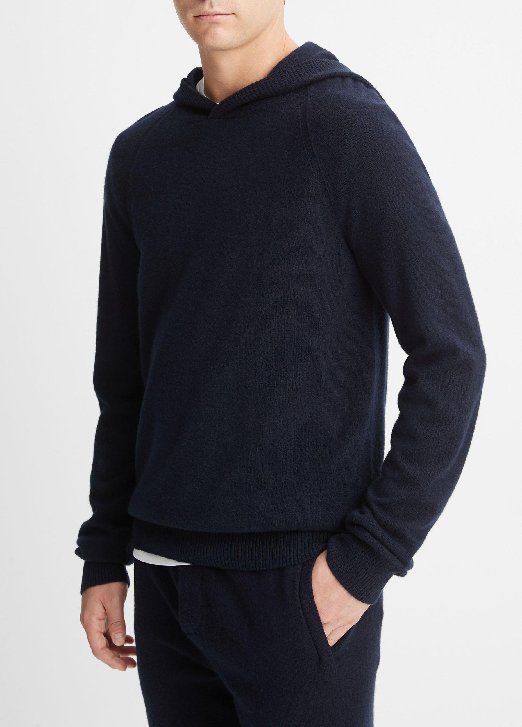 Mens Wool Cashmere Pullover Hoodie, Medium Heather Grey, Size XXL Vince Product Image