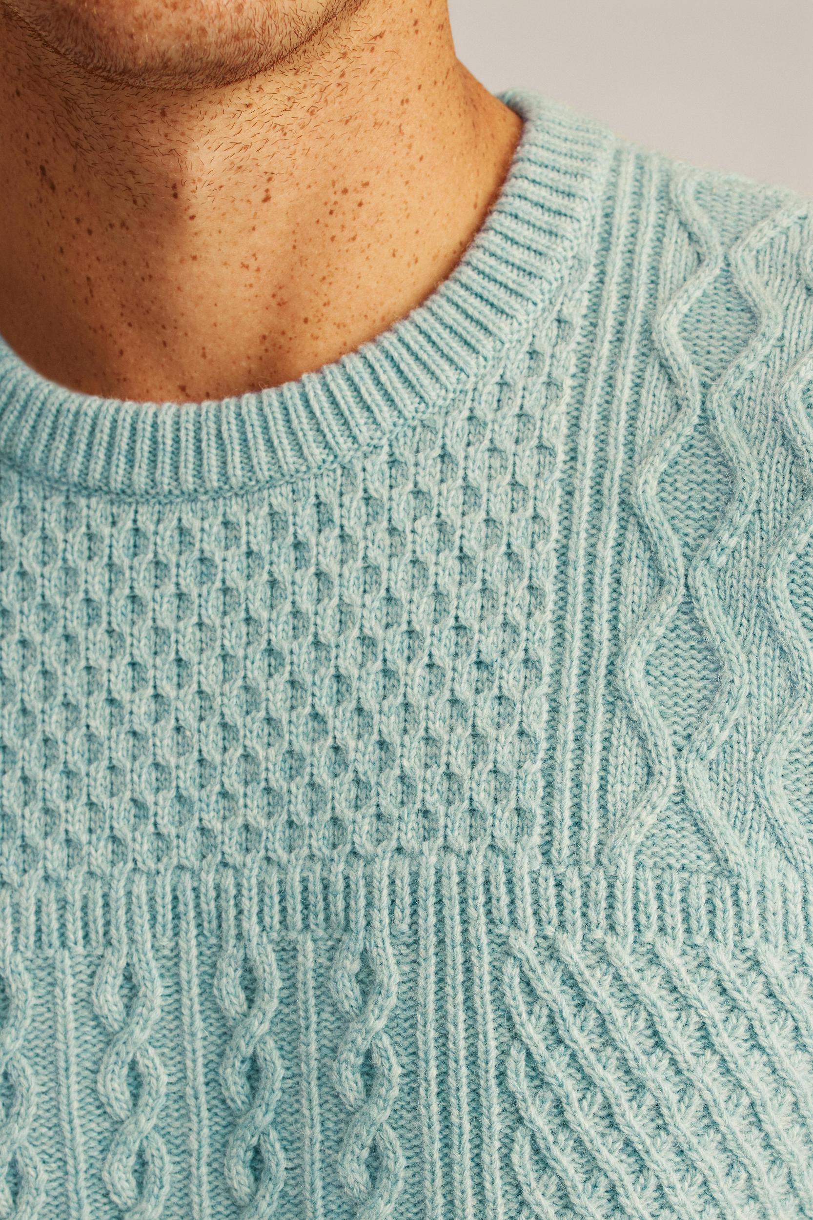 Wool Cable Crew Neck Sweater Product Image