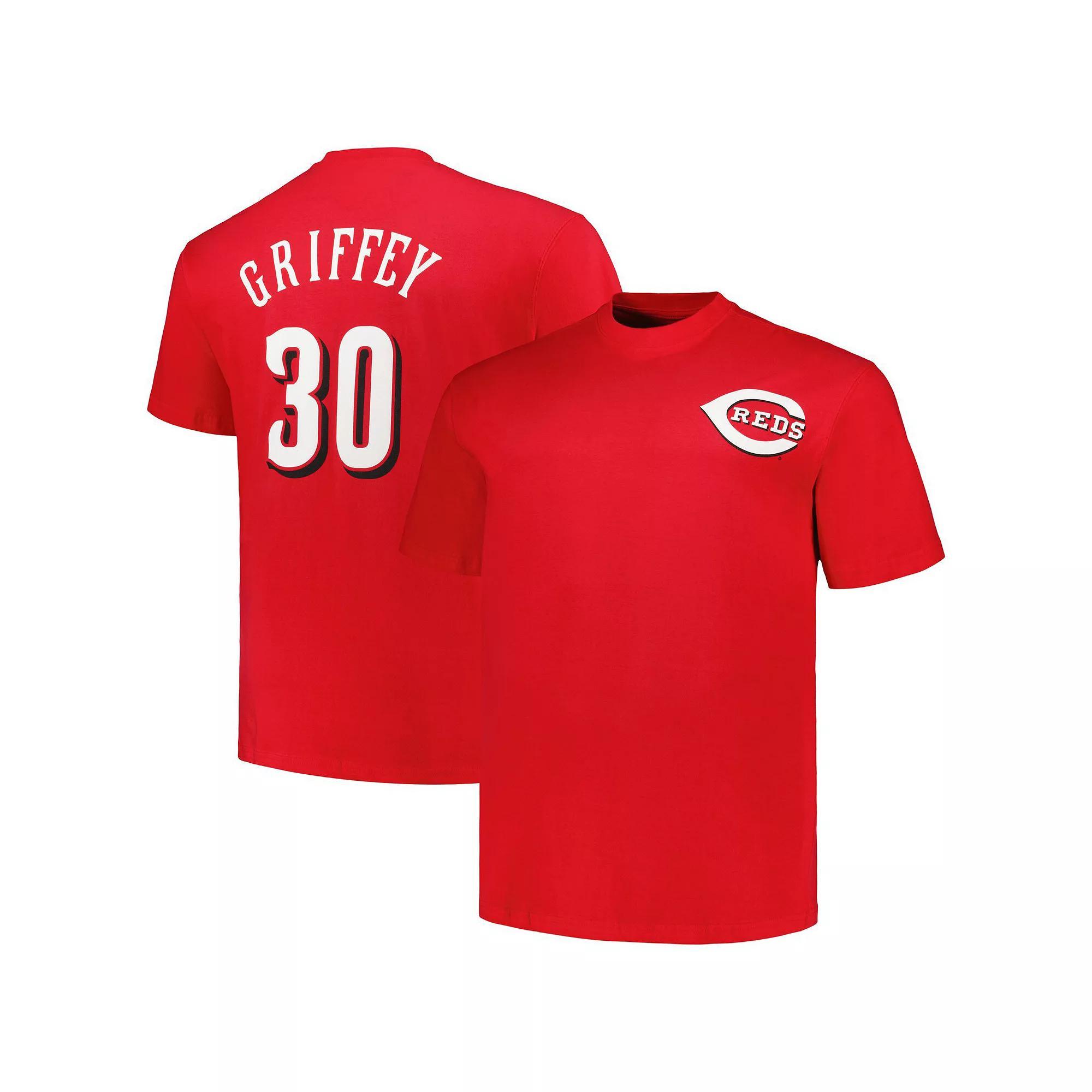 Men's Profile Ken Griffey Red Cincinnati Reds Big & Tall Cooperstown Collection Player Name & Number T-Shirt, Size: 2XB, Red Red Product Image