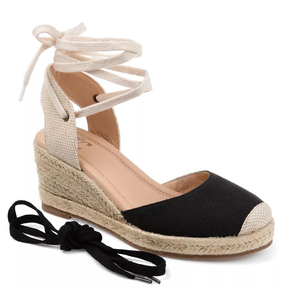 Journee Monte Women's Espadrille Wedges, Size: 8.5 Wide, Black Product Image