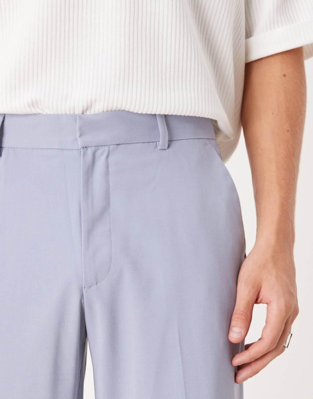 ASOS DESIGN Wedding straight leg dress pants in dusty blue Product Image