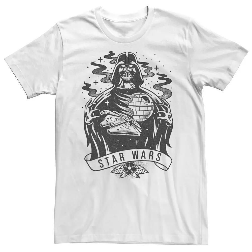 Men's Star Wars Darth Vader Tattoo Sketch Design Tee, Size: Large, White Product Image