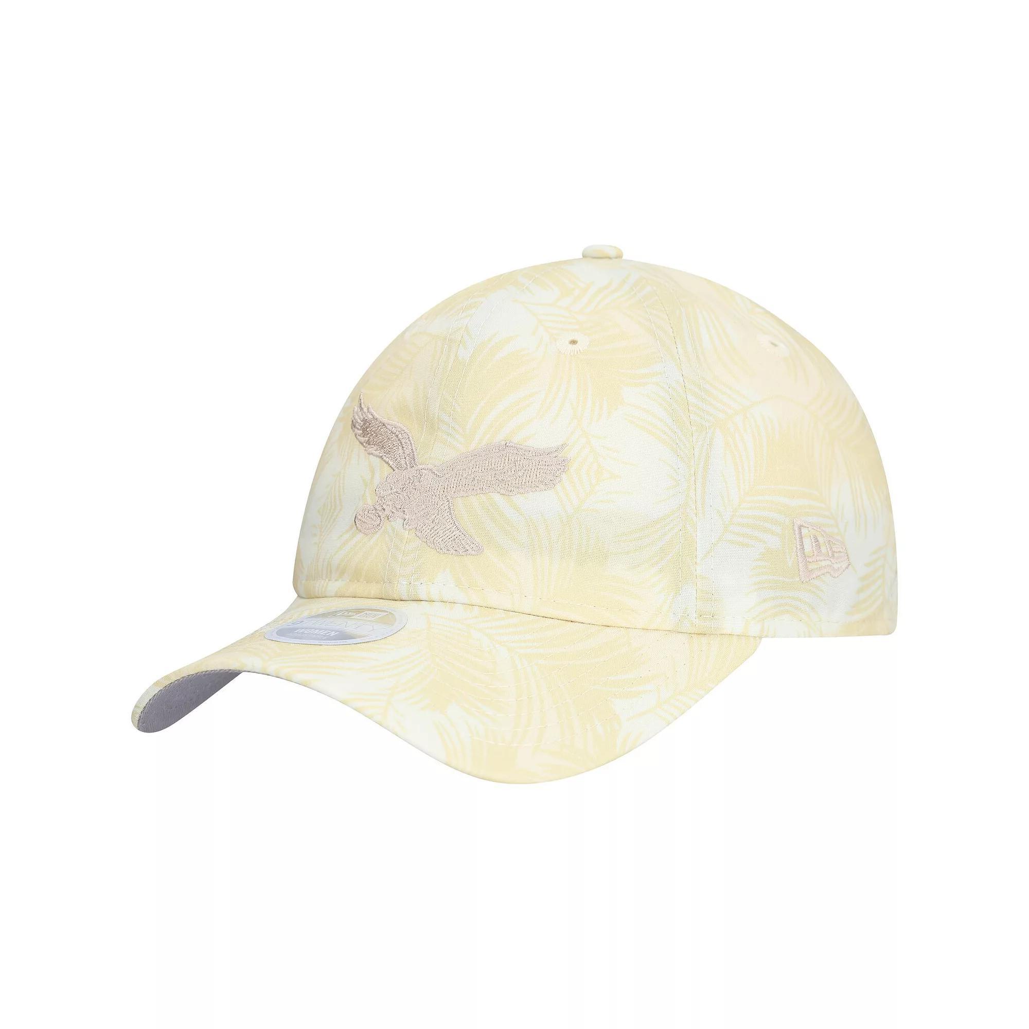 Women's New Era Cream Philadelphia Eagles Frond 9TWENTY Adjustable Hat, Beige Product Image