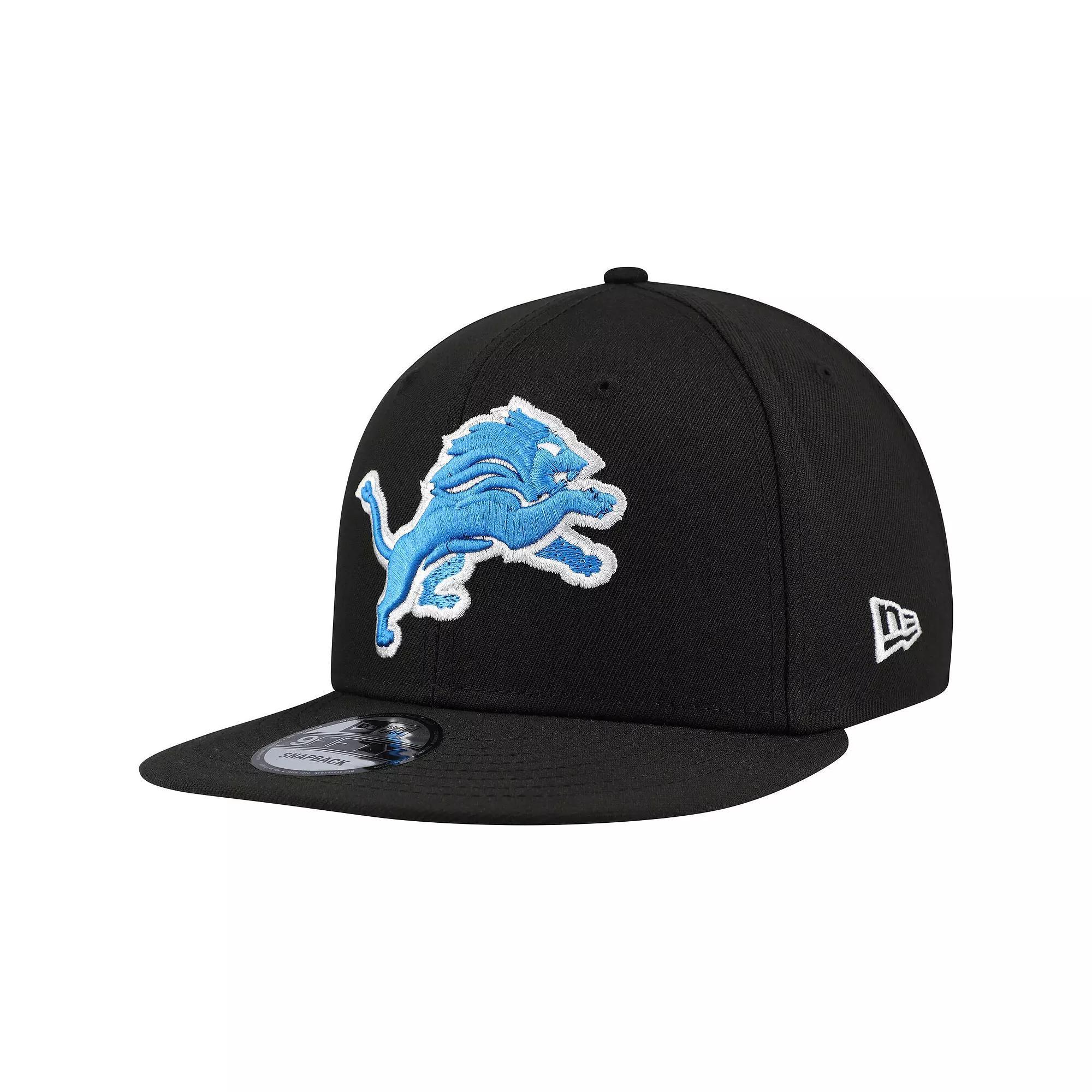 Men's New Era Black Detroit Lions Basic 9FIFTY Snapback Hat Product Image