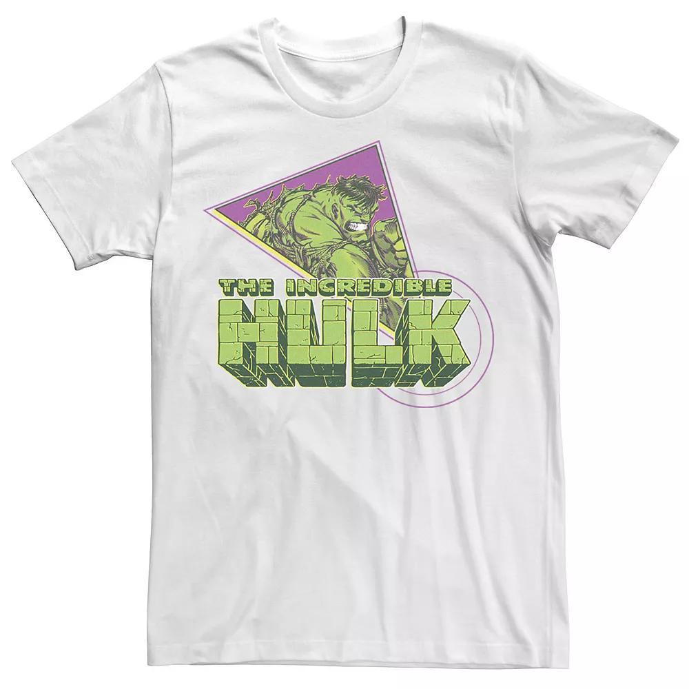 Men's Marvel The Incredible Hulk Retro Abstract Logo Graphic Tee, Size: XL, White Product Image