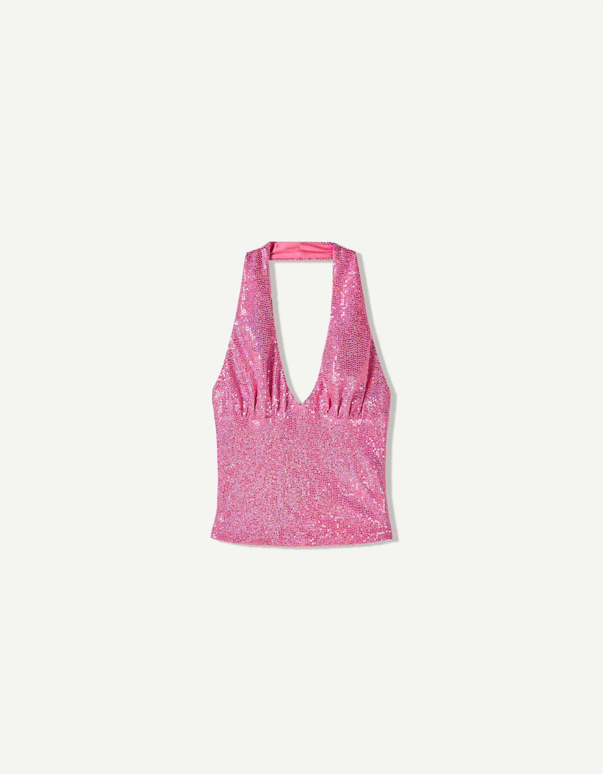 Sequined halter neck top Product Image
