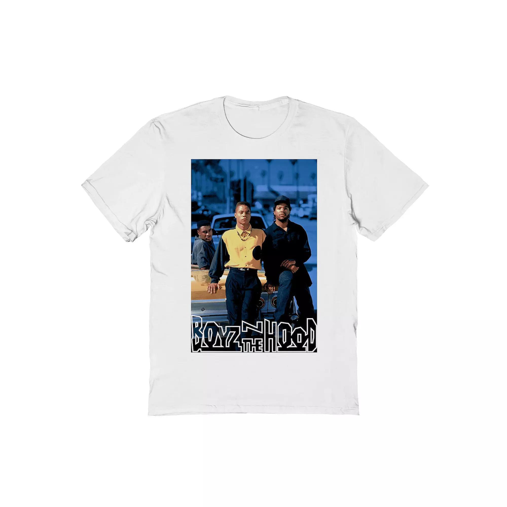 Men's Boyz N The Hood Car With Logo Graphic Tee, Size: XL, White Product Image