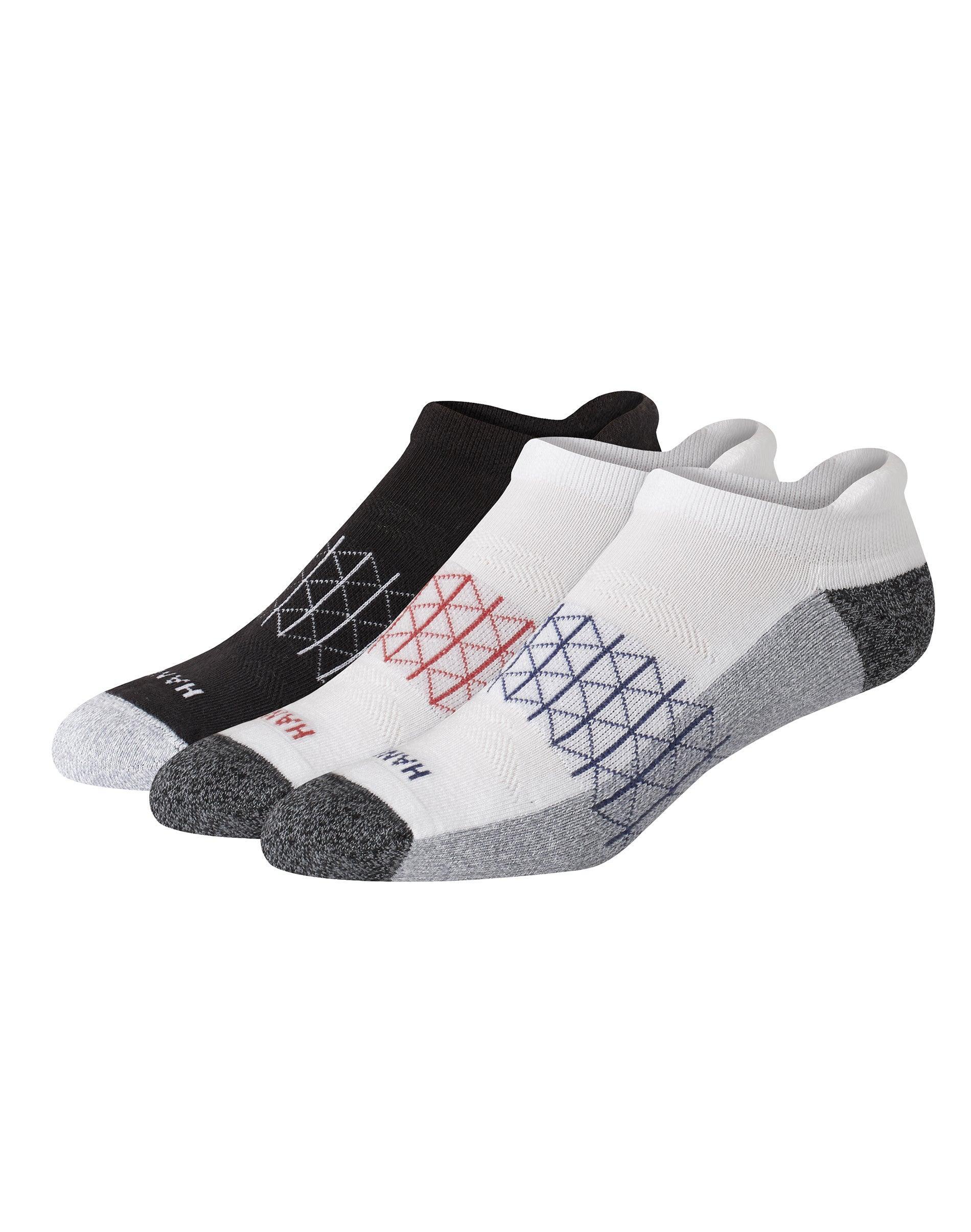 Hanes Mens 3pk Absolute Active Cushioned Heel Shield Socks 6-12: Low Cut, Breathable Mesh, Arch Support, Seamless Toe Product Image