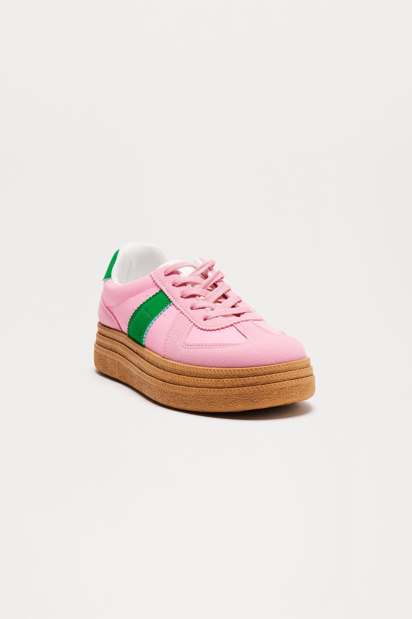 Jalen Lace Up Sneakers - Pink/combo Product Image