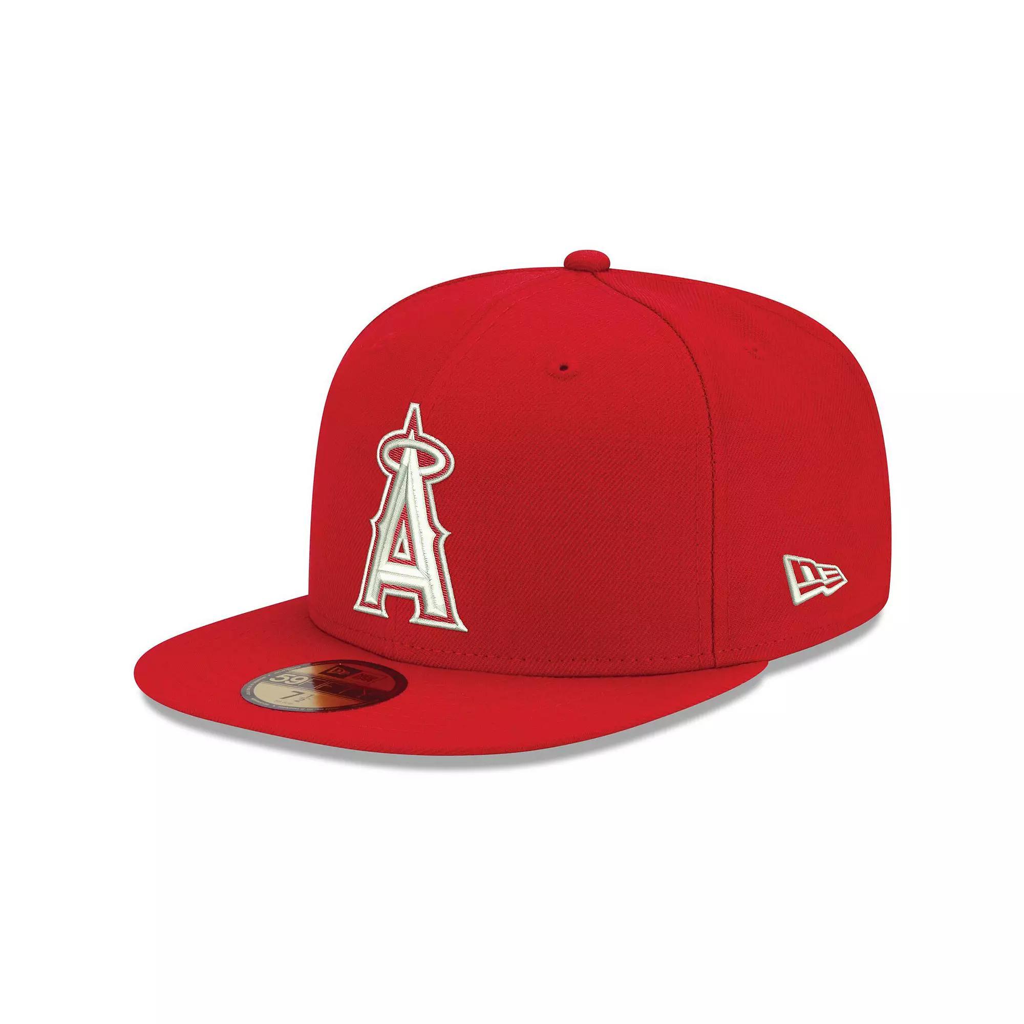 Men's New Era Red Los Angeles Angels White Logo 59FIFTY Fitted Hat, Size: 8 Product Image