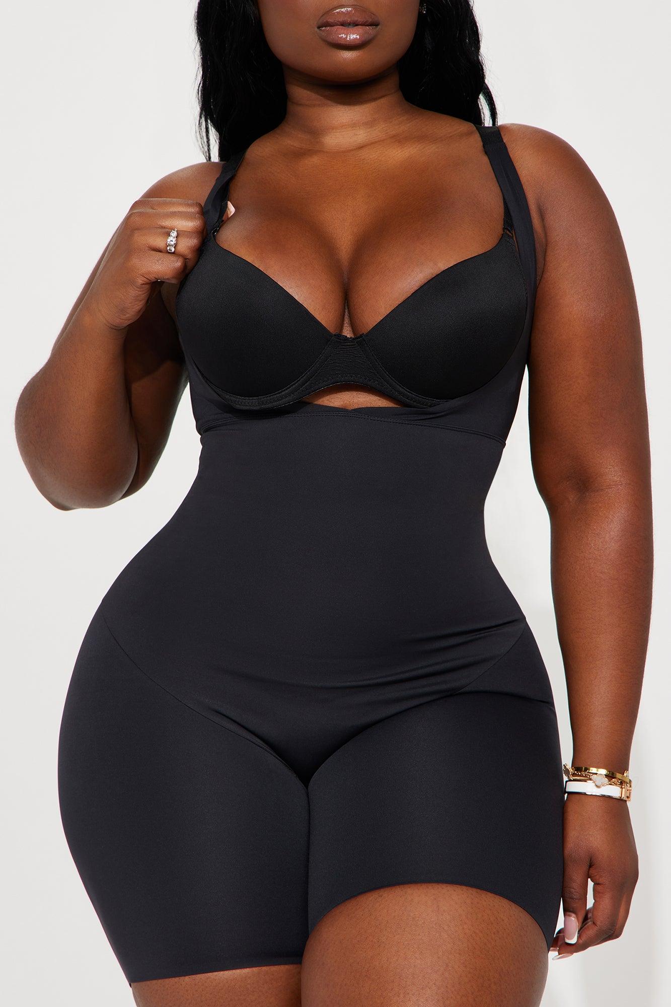Curvy And Tight Shapewear Romper - Black Product Image