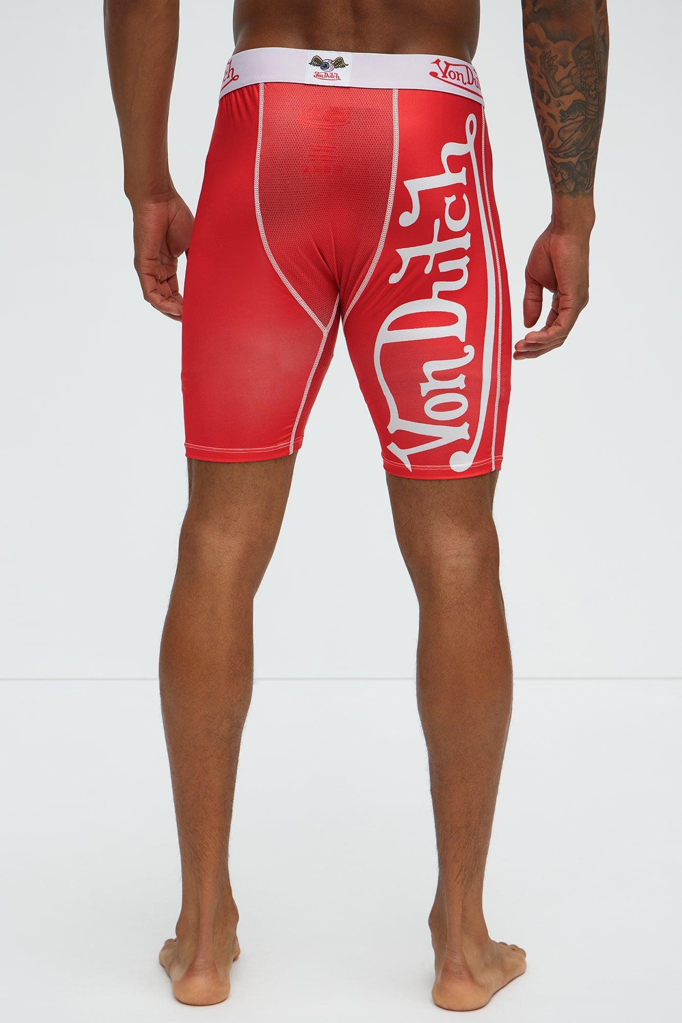 Von Dutch Vertical Logo Boxer Brief - Red/combo Male Product Image