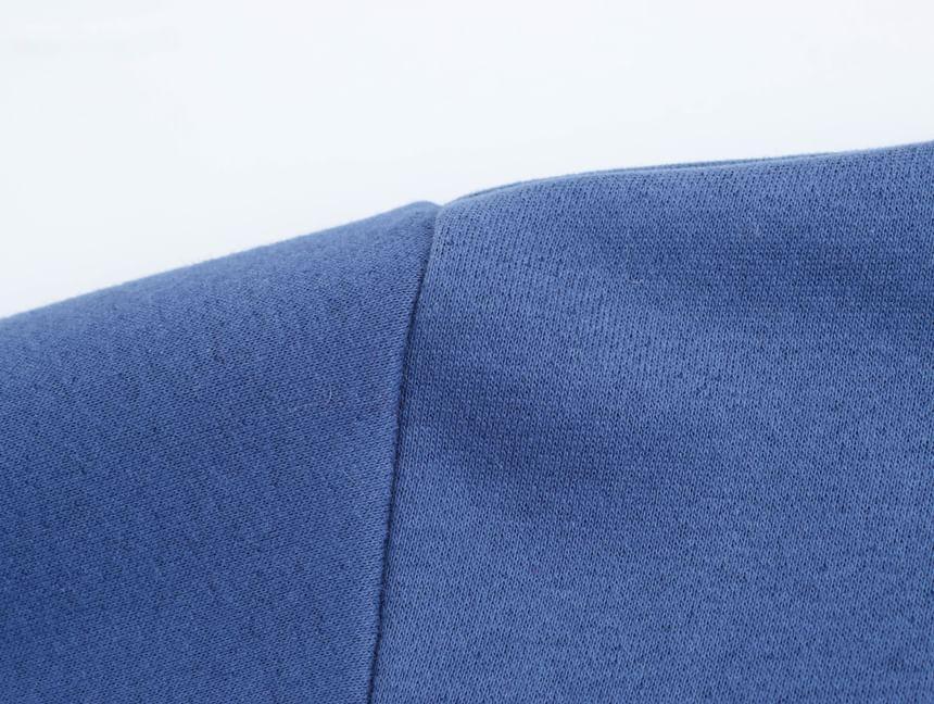 Stand Collar Numbering Lettering Print Half Zip Pullover Product Image