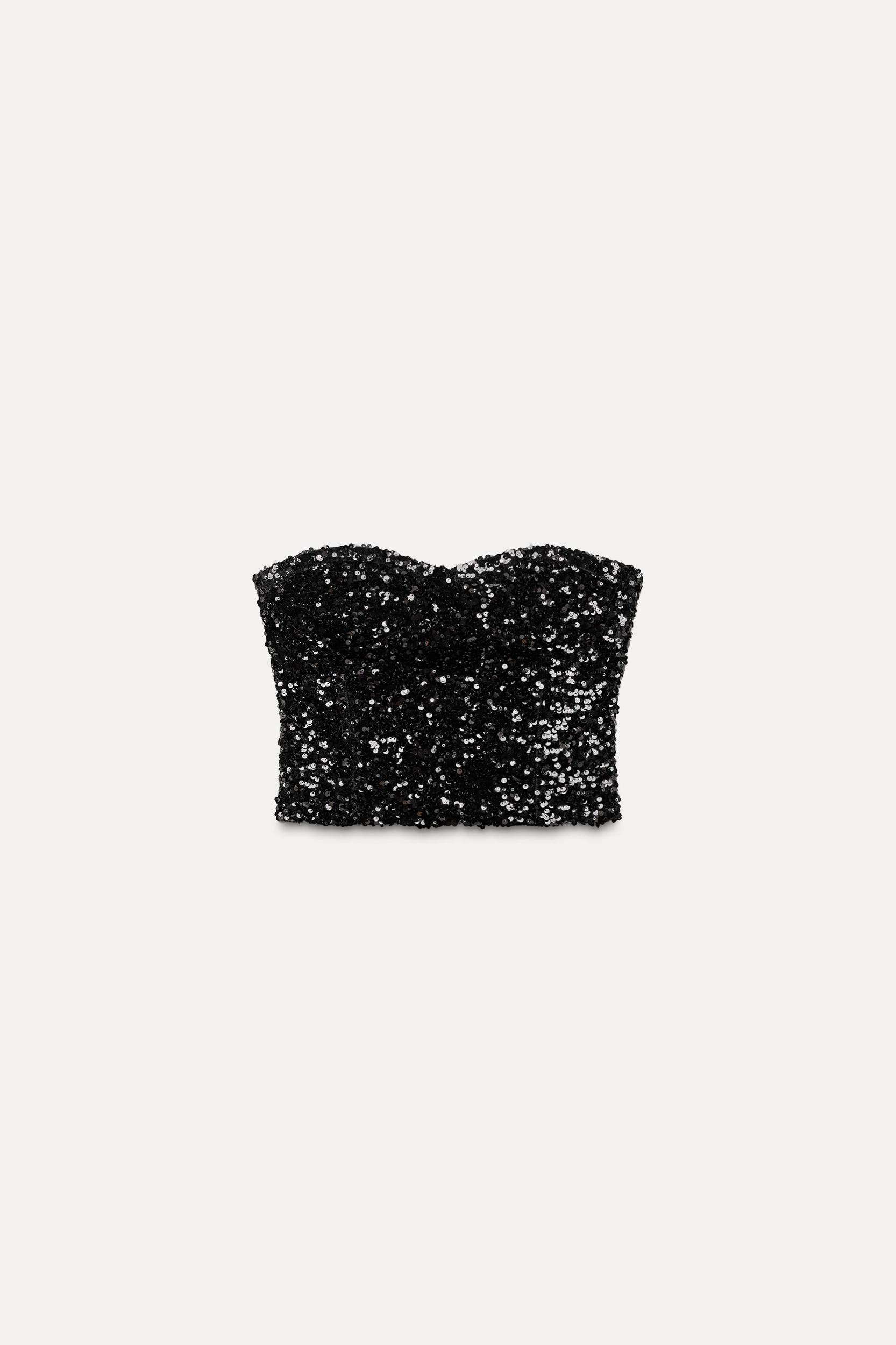 SEQUIN BUSTIER TOP Product Image