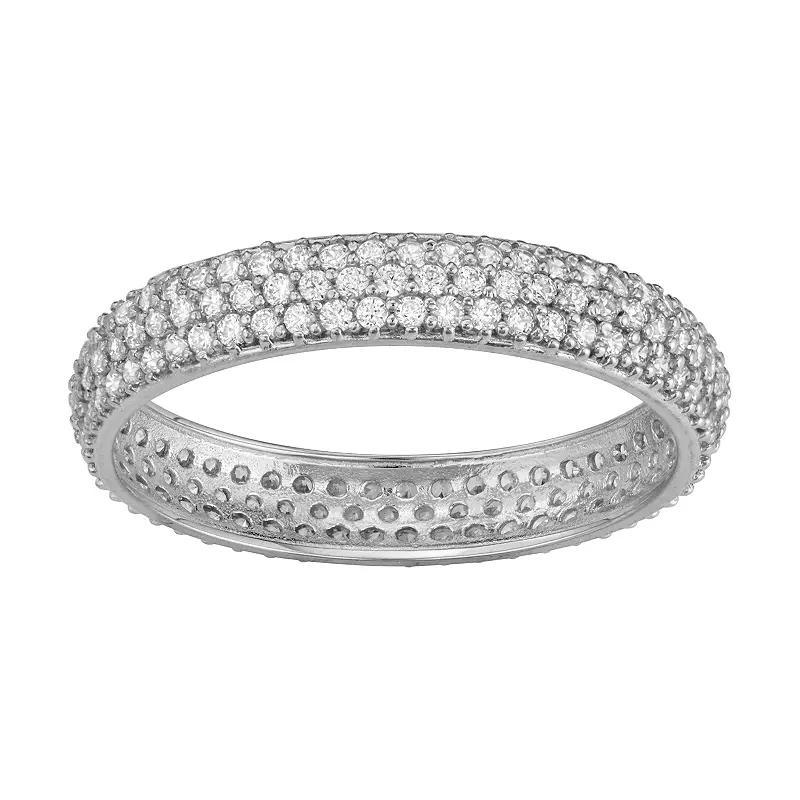 Designs by Gioelli 10k Gold Cubic Zirconia Pave Band, Womens White Product Image