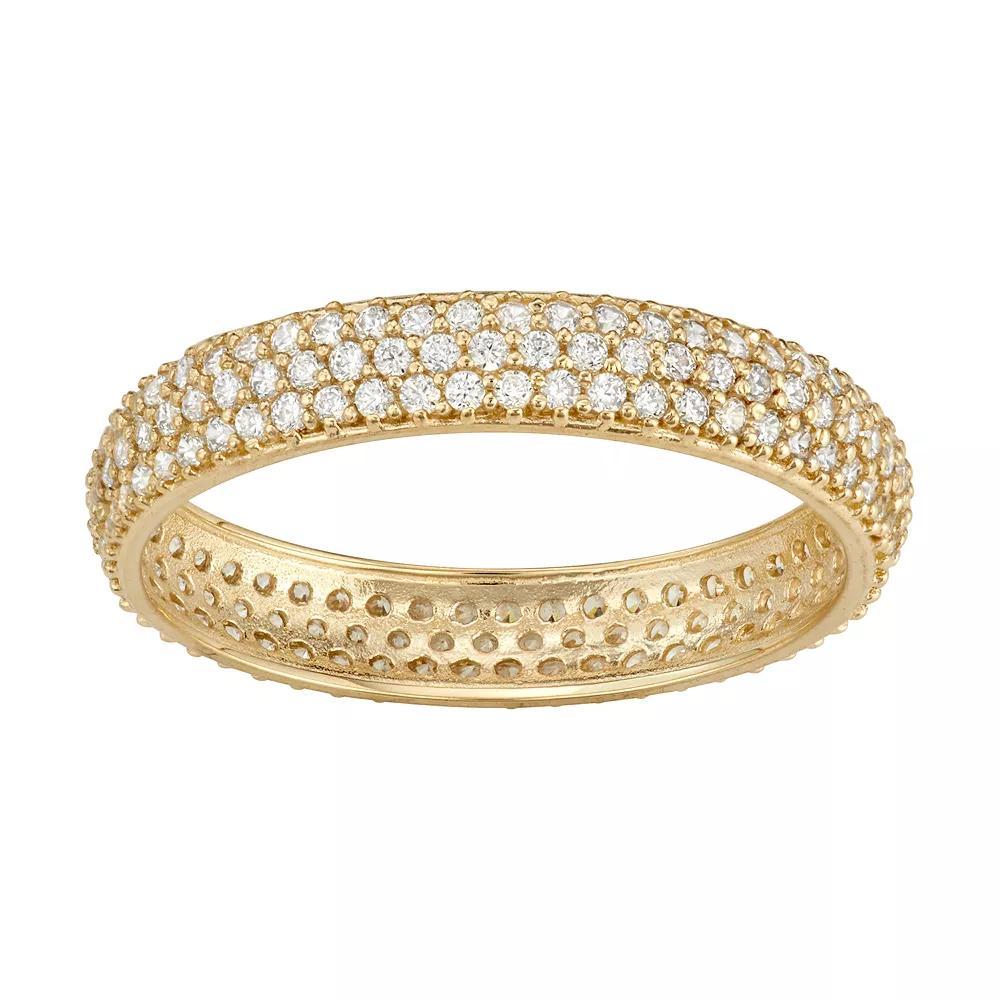 Designs by Gioelli 10k Gold Cubic Zirconia Pave Band, Womens White Product Image