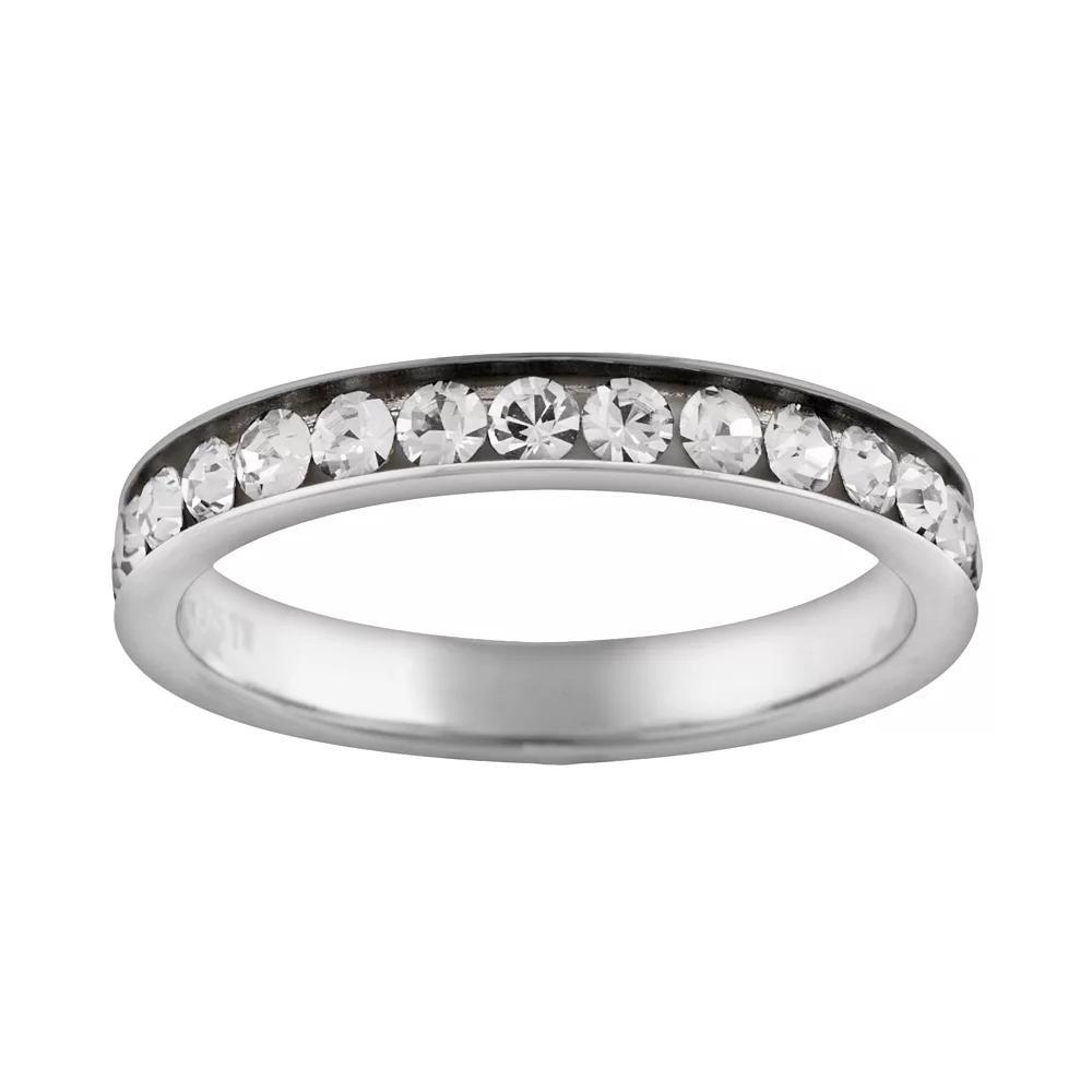 Silver Plated Simulated Crystal Eternity Ring, Women's, Size: 8 Product Image
