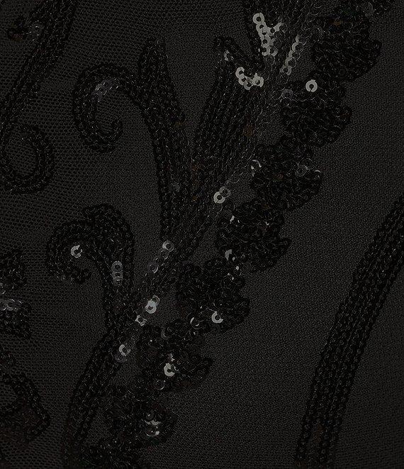 B. Darlin Spaghetti Strap Placement Sequin Long Dress Product Image