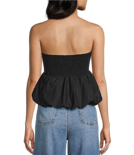 GB Strapless Pullover Bubble Hem Peplum Top Product Image