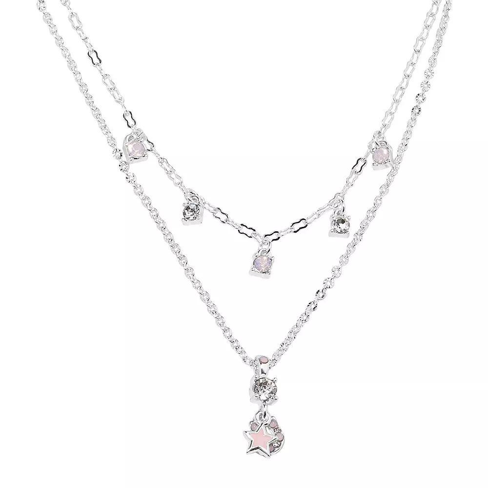 LC Lauren Conrad Sterling Silver 2-Row Charm Pendant Necklace, Women's, Multi Product Image