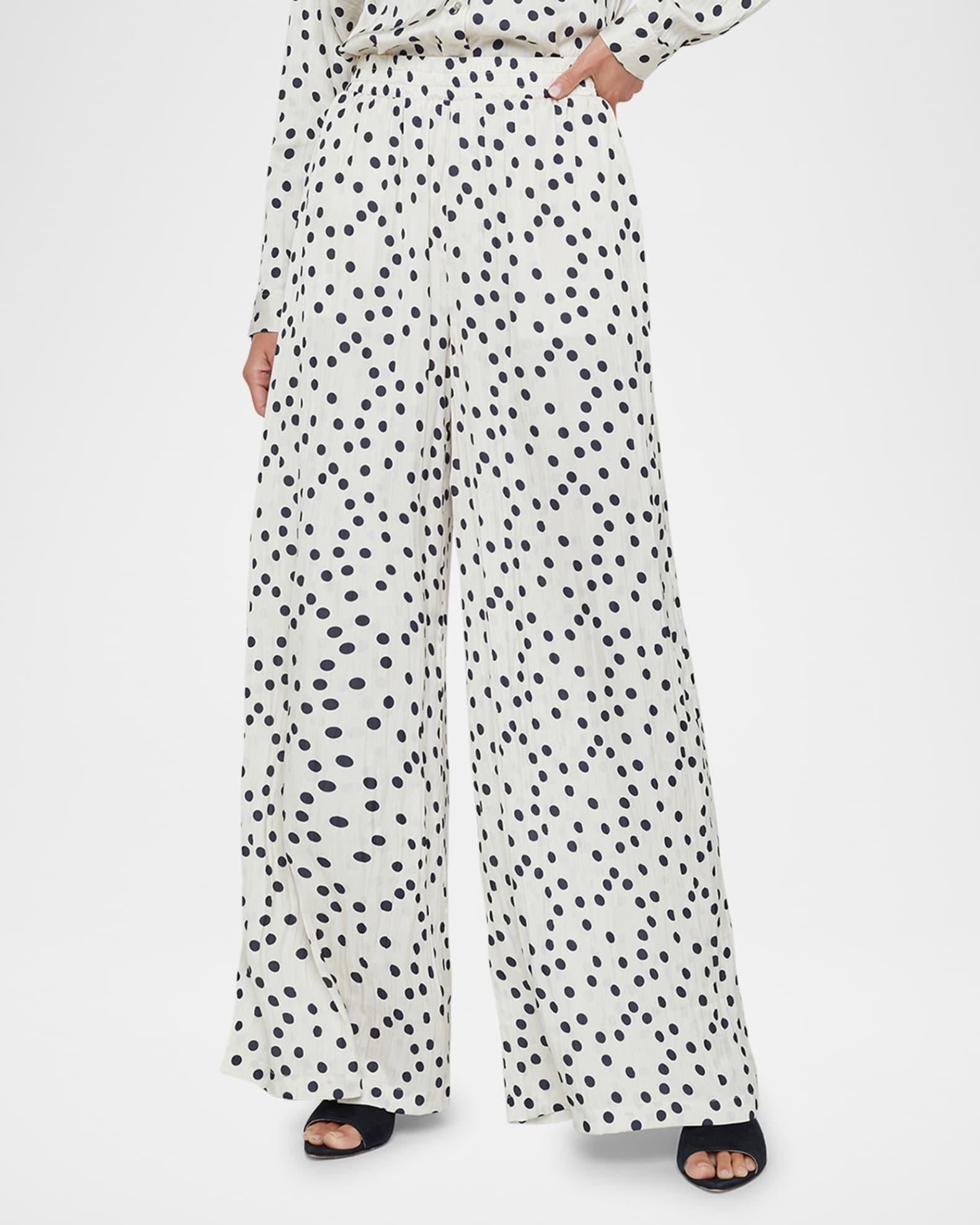 Lillian Polka-Dot Wide-Leg Pants Product Image