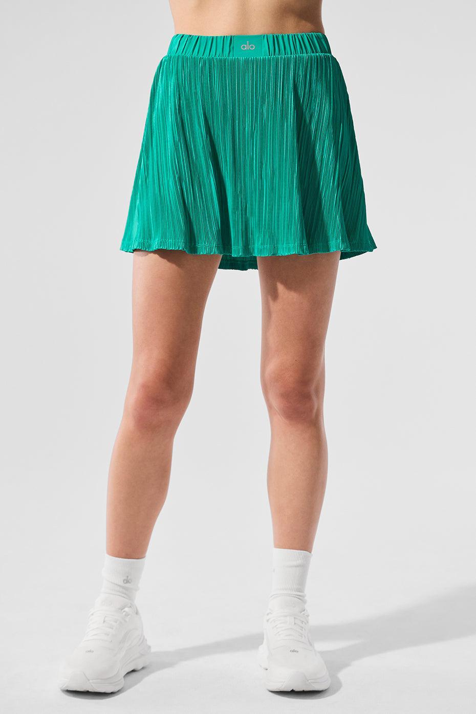 Micro Plisse Tennis Skirt - Spruce Green Product Image