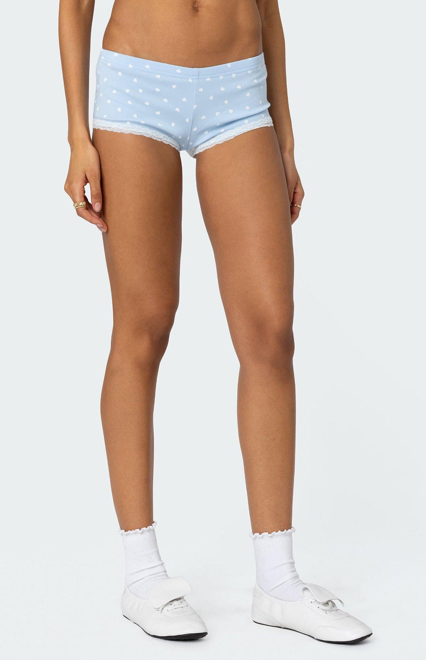 Edikted Women's Follow Ur Heart Printed Micro Shorts Product Image