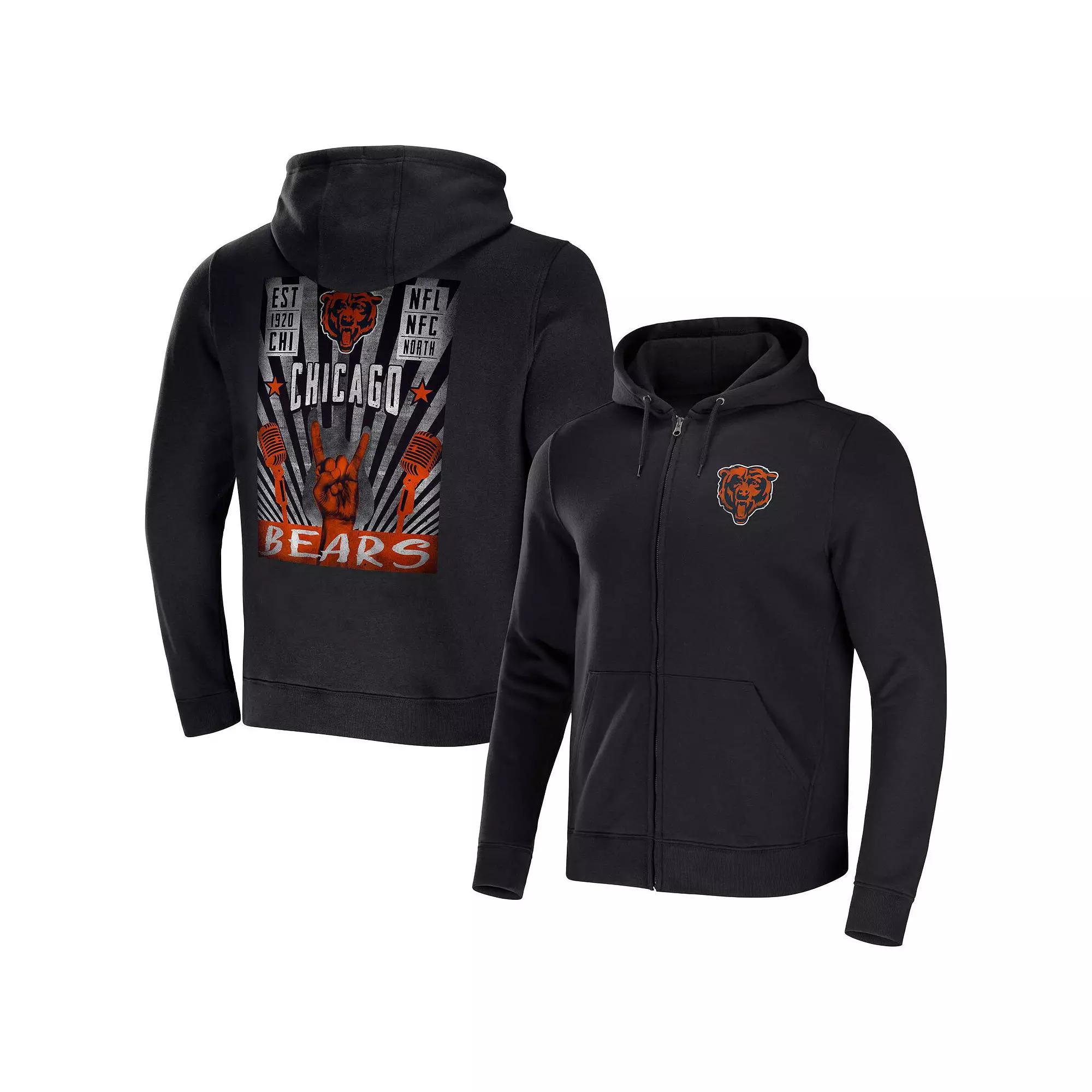 Men's NFL x Darius Rucker Collection by Fanatics Black New England Patriots Rocker Full-Zip Hoodie, Size: Large Product Image
