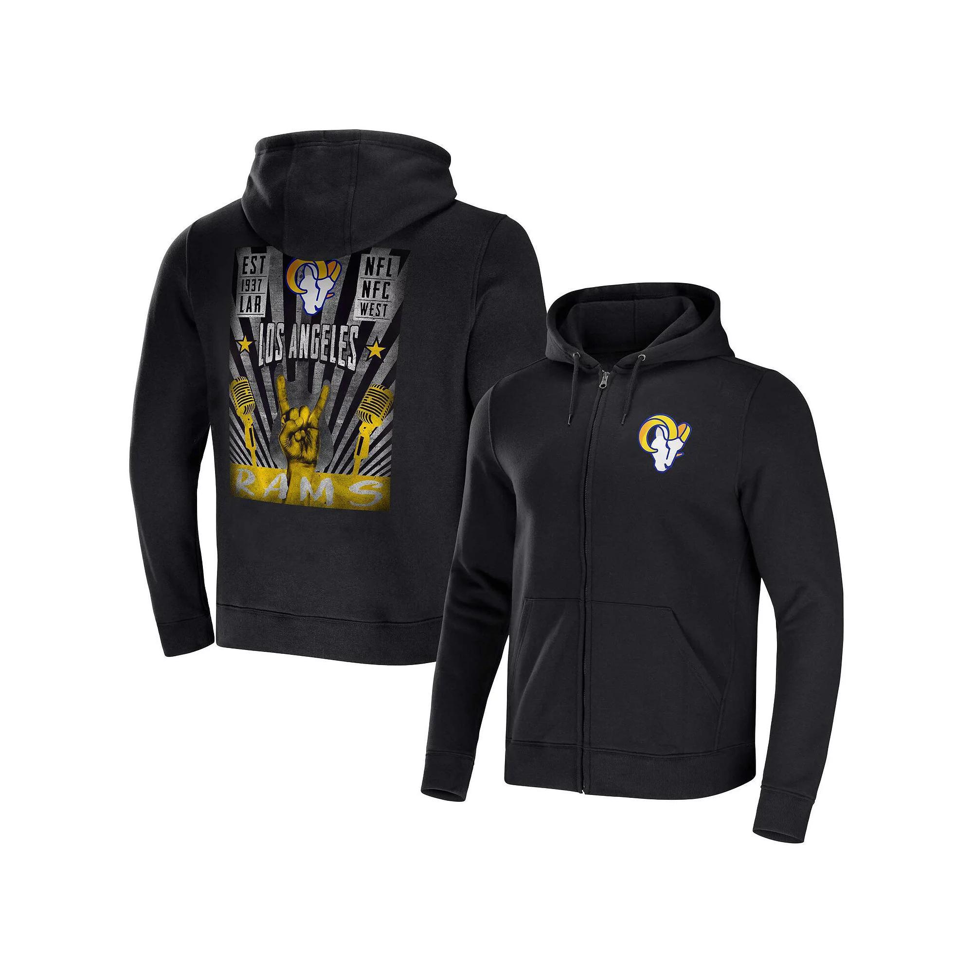 Men's NFL x Darius Rucker Collection by Fanatics Black New England Patriots Rocker Full-Zip Hoodie, Size: Large Product Image