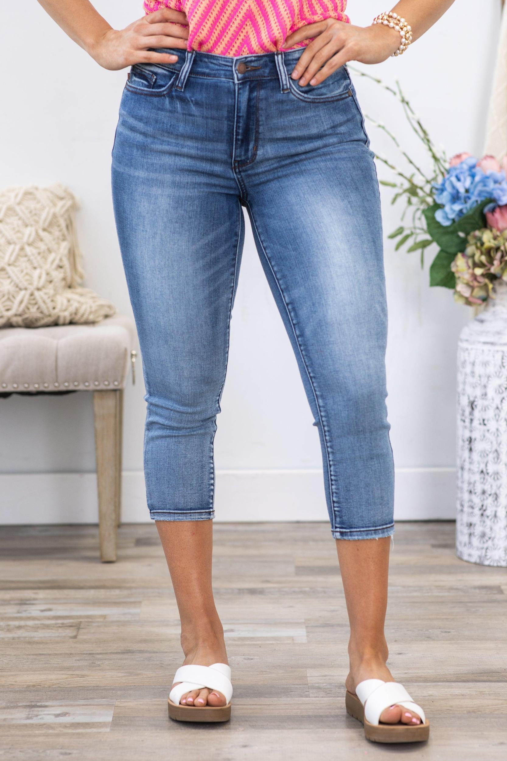 Judy Blue Contrast Wash Capri Product Image