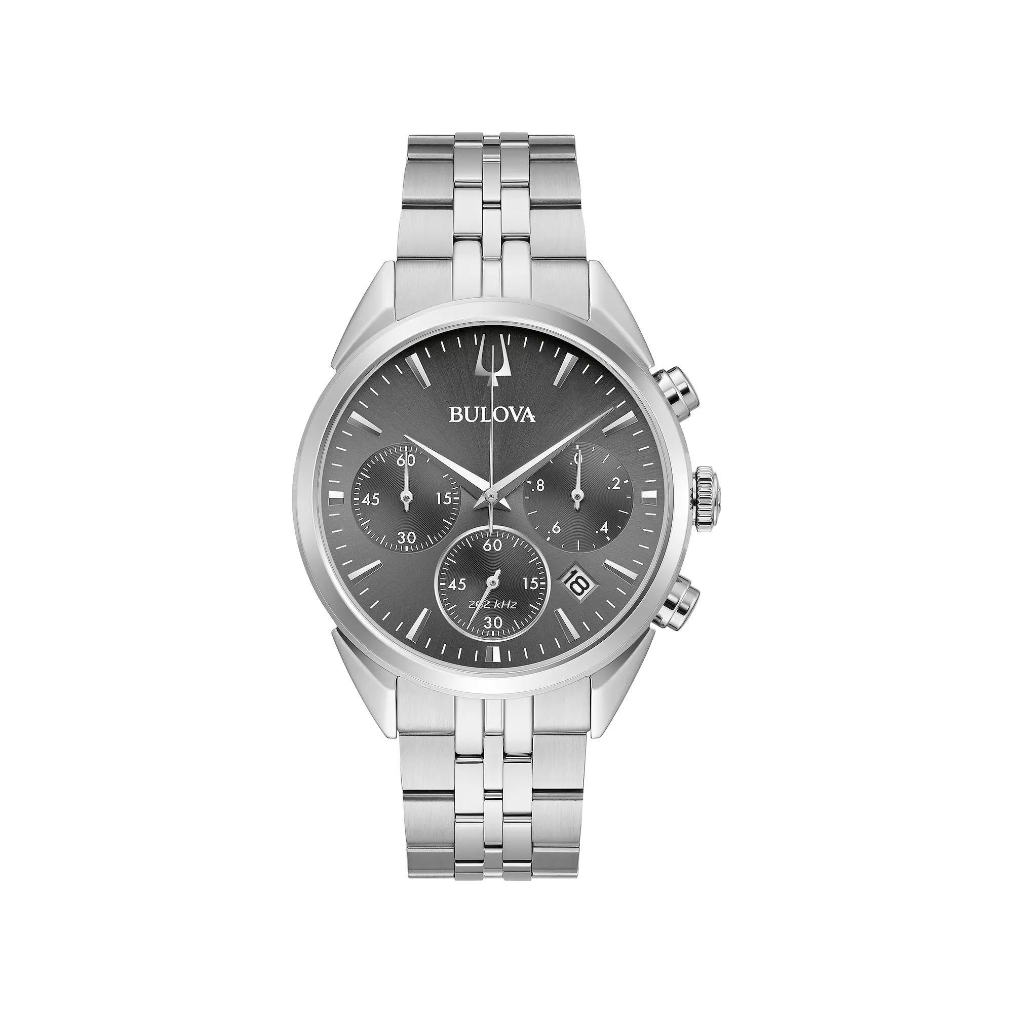 Bulova Men's Classic Stainless Chronograph Bracelet Watch - 96B372, Size: Large, Silver Product Image