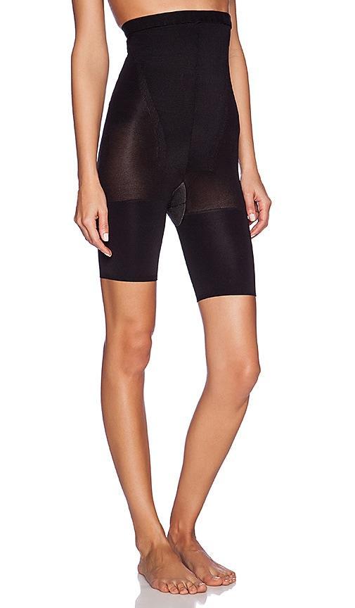 Spanx Everyday Seamless Shaping High-Waisted Mid-Thigh Shorts in beige Product Image