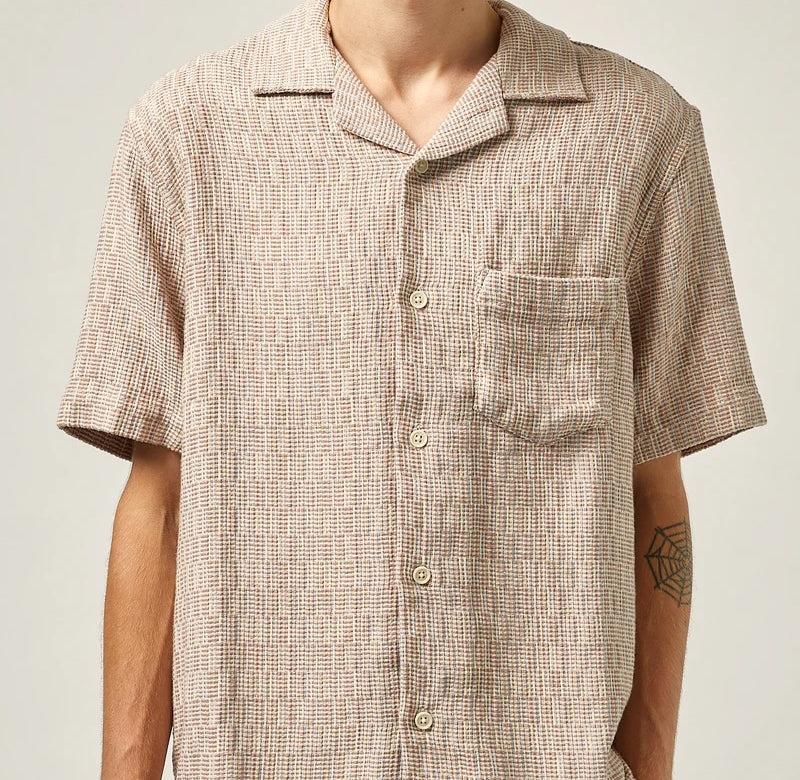 Rainbow Weave Camp Shirt - Pink Product Image