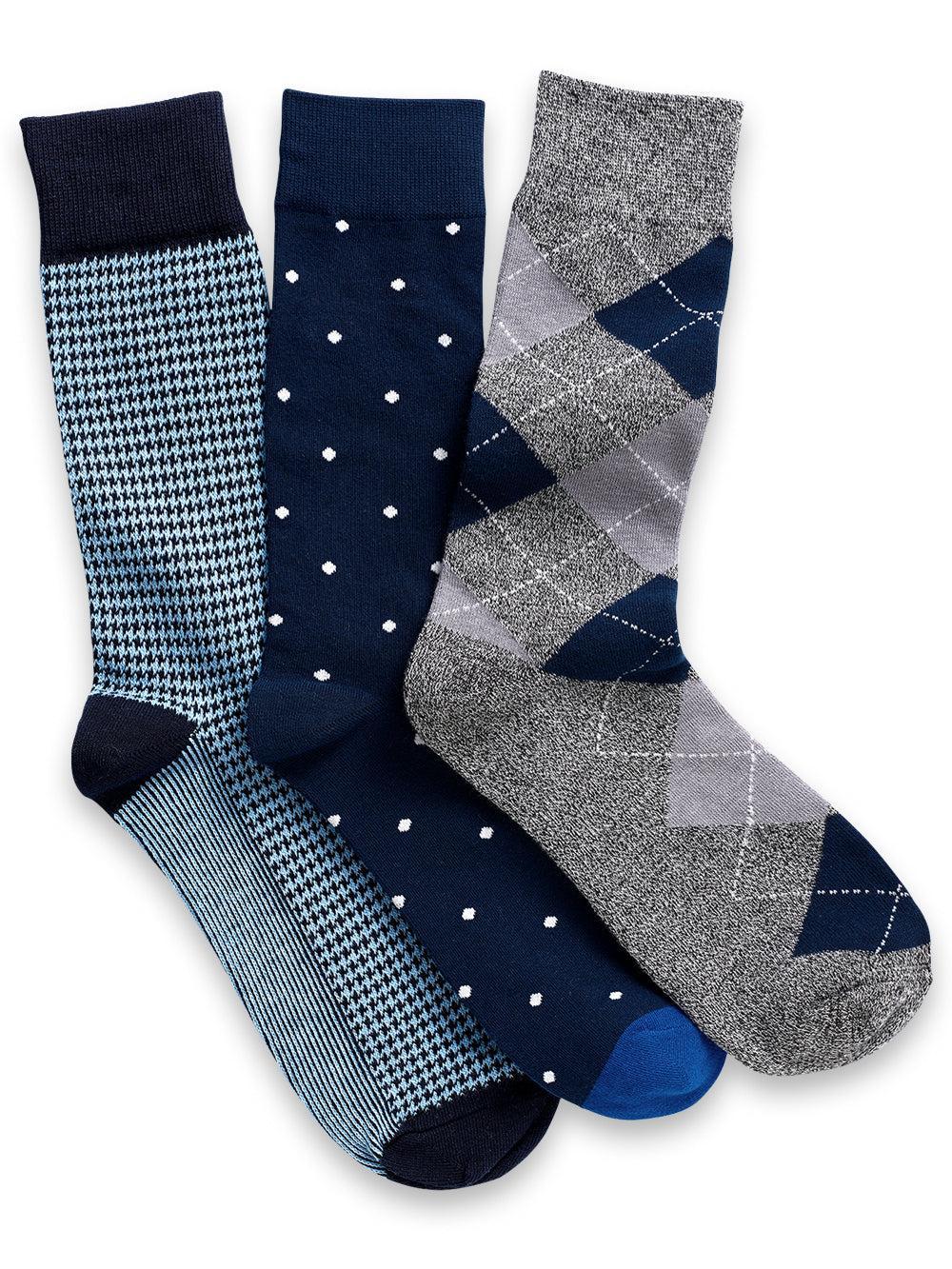 3 Pack Cotton Blend Sock - Navy Multi Product Image