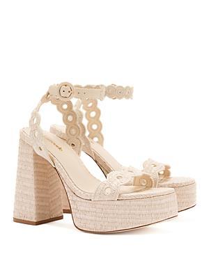 Larroude Womens Dolly Broderie Slip On Sandals Product Image