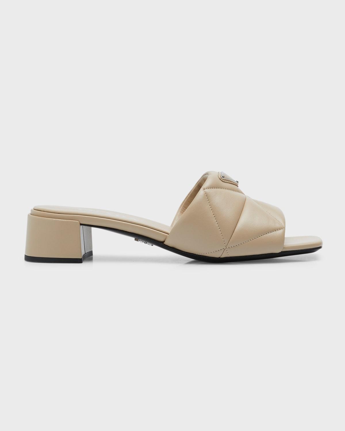 Quilted Leather Slide Sandals Product Image