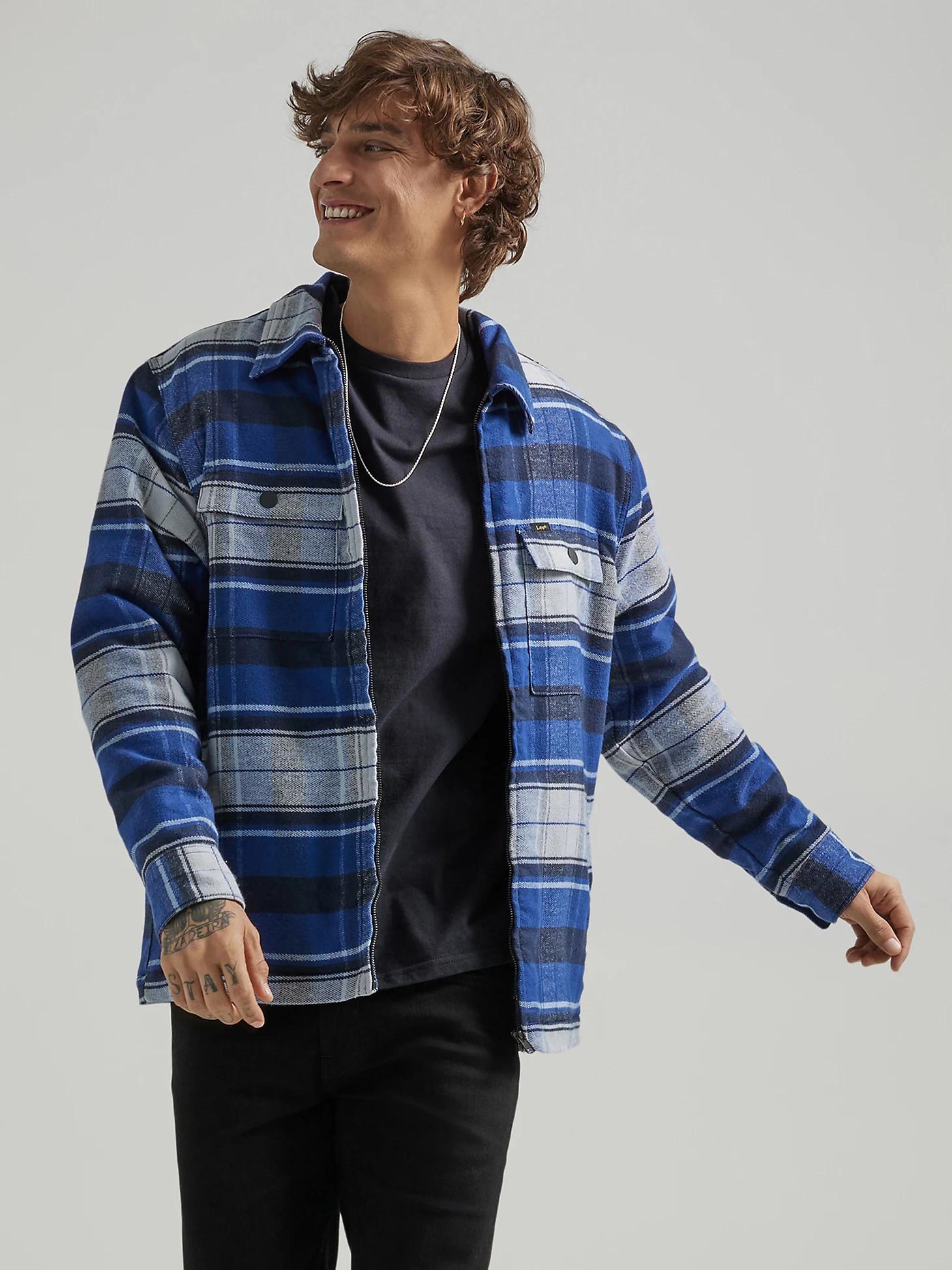 Men's Sherpa Lined Flannel Overshirt | Men's Tops & Tees | Lee® Product Image