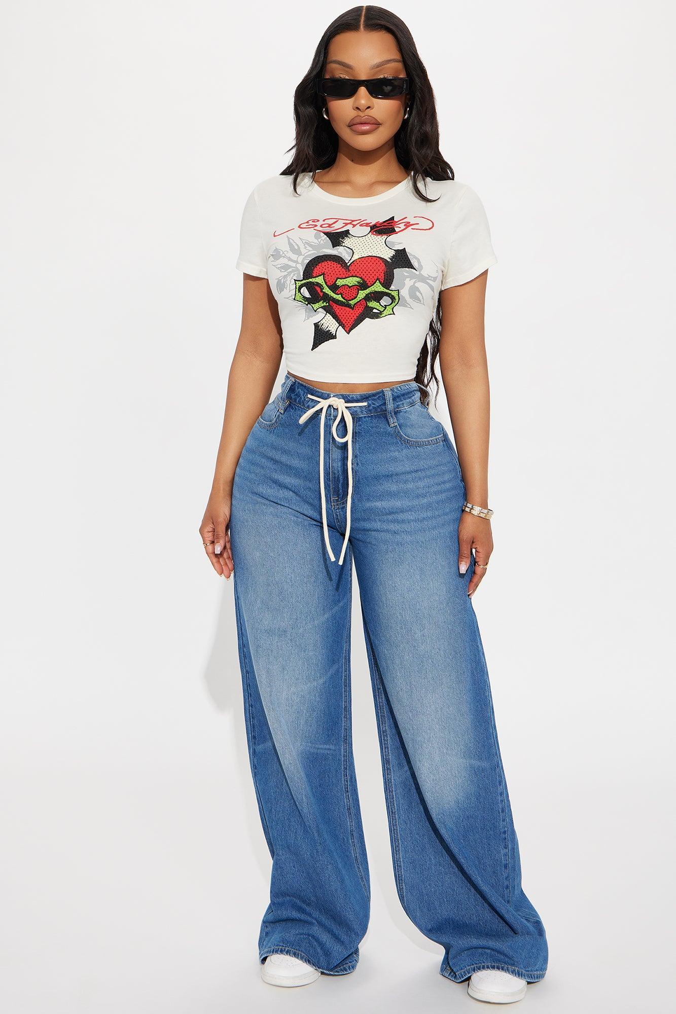 Cross My Heart Ed Hardy Tee - Ivory Product Image