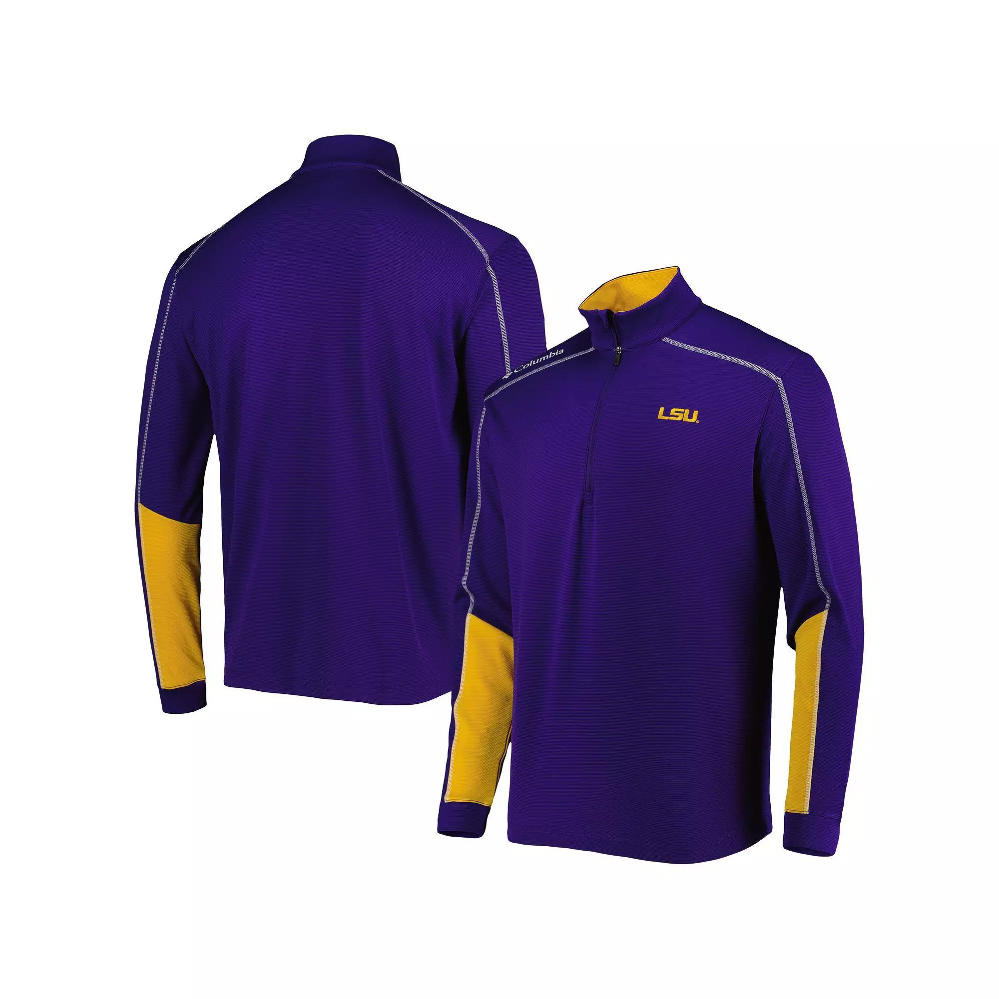 Men's Columbia Purple LSU Tigers Shotgun 2.0 Omni-Wick Quarter-Zip Jacket, Size: Large Product Image
