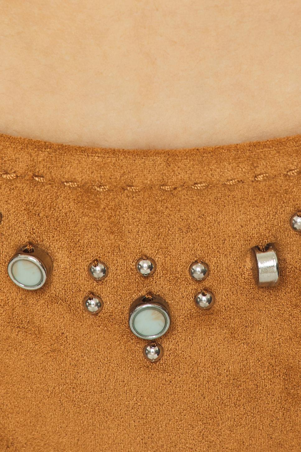x Bella Hadid Paradise Suede Bikini Top Frankies Bikinis Product Image