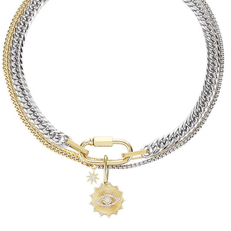 Carabiner Evil Eye Necklace Product Image