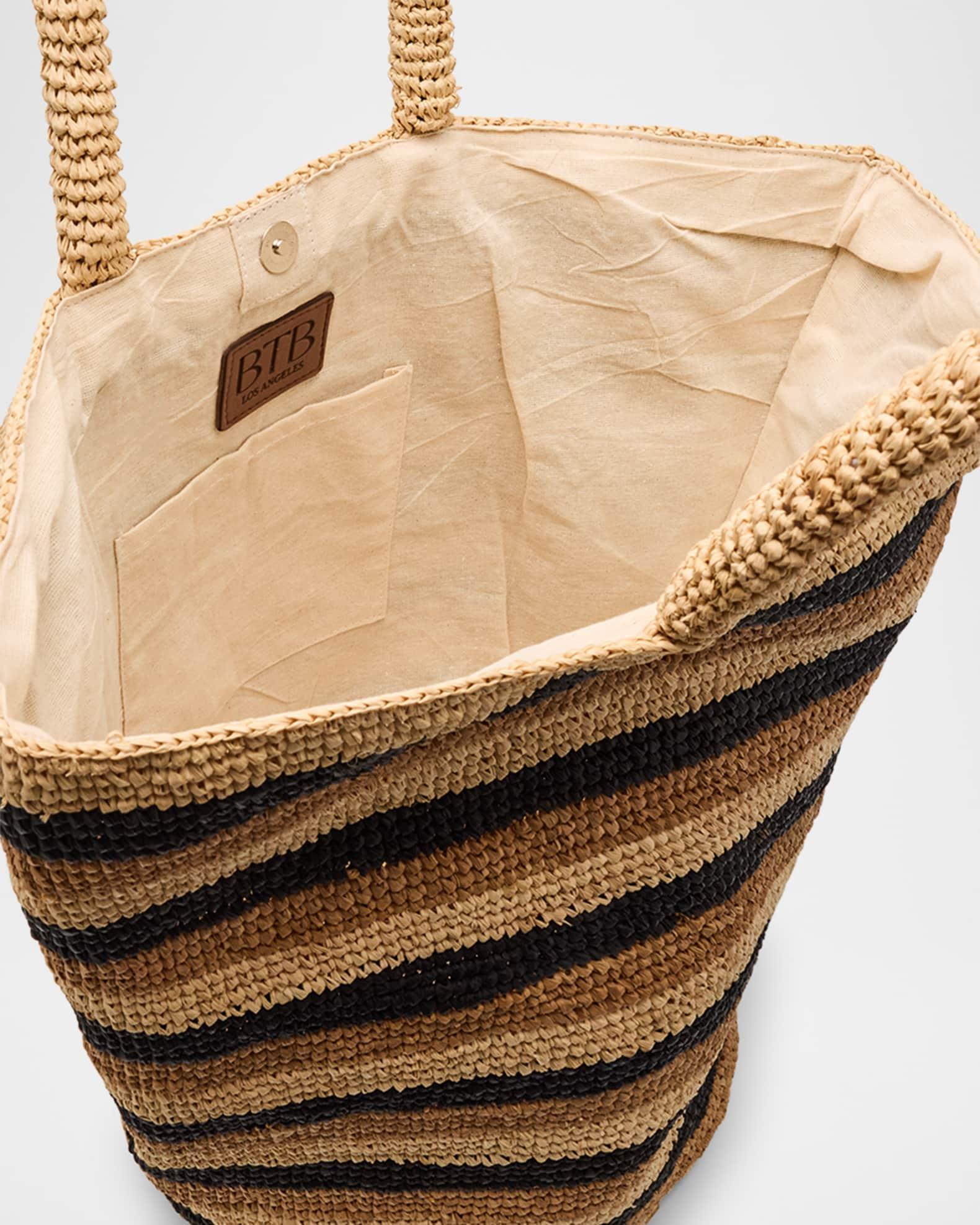Marisol Striped Straw Tote Bag Product Image