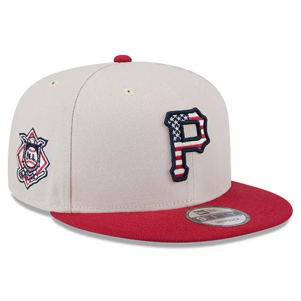 Men's New Era  Khaki/Red Pittsburgh Pirates 2024 Fourth of July 9FIFTY Snapback Hat, Beig K Product Image