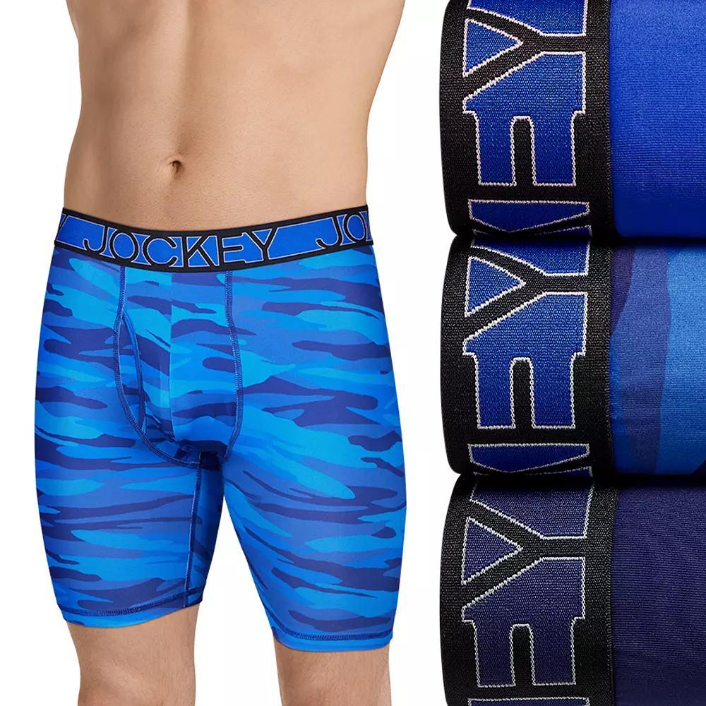 Mens Jockey 3-Pack Active Microfiber 9 Long Leg Boxer Briefs Product Image