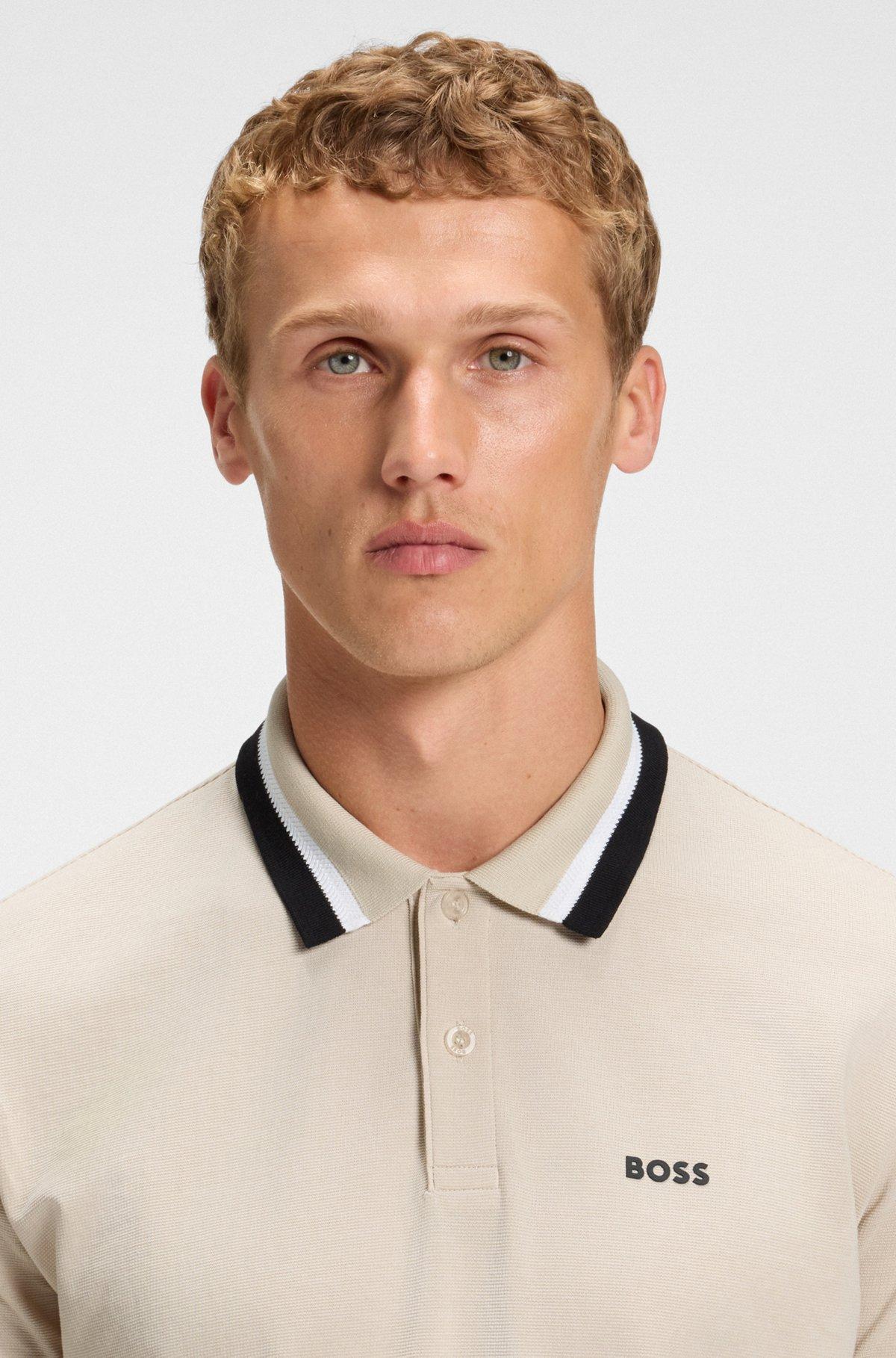 Paddy active polo shirt with contrast stripes Product Image