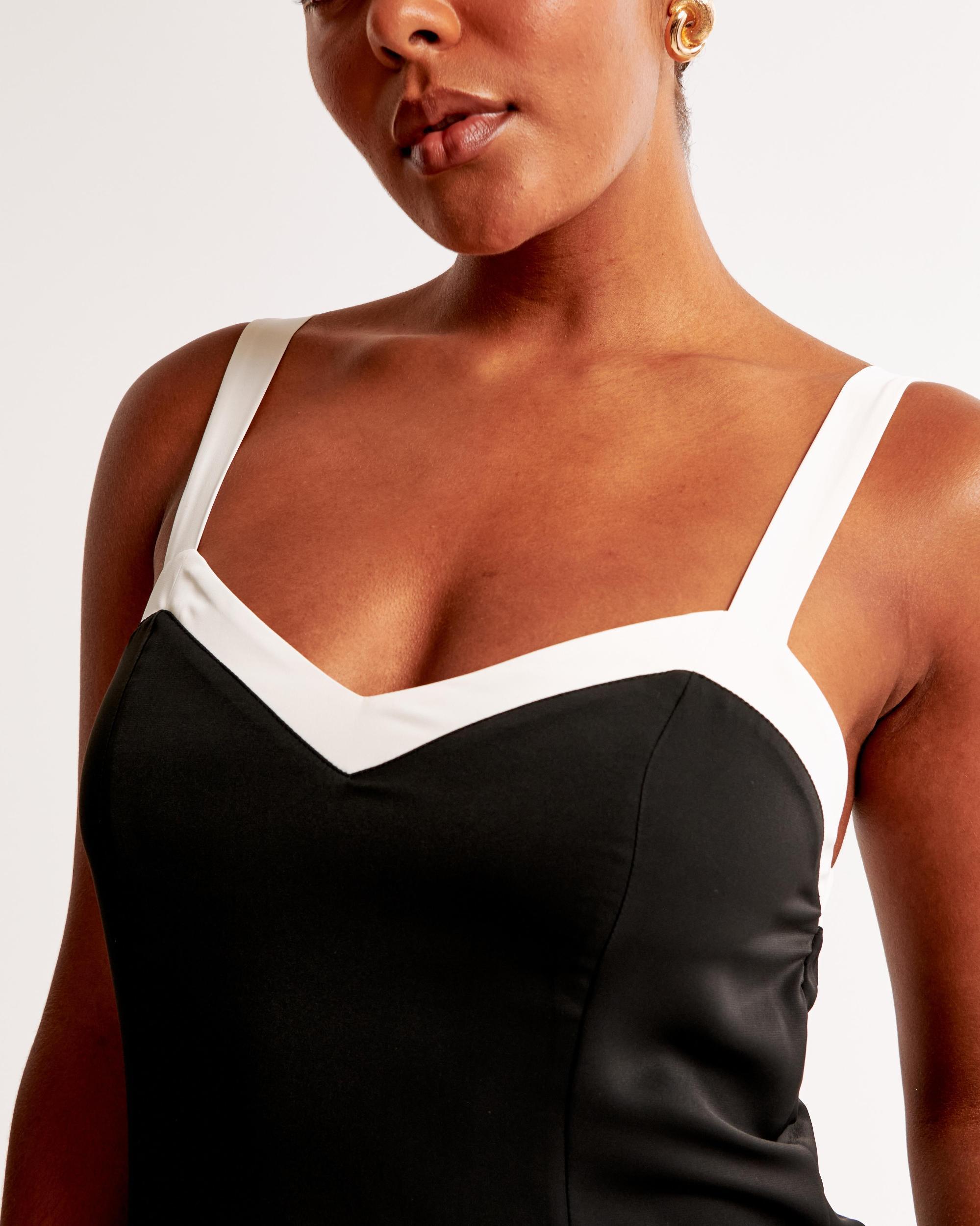 The A&F Julia Slip Contrast Tie-Back Maxi Dress Product Image