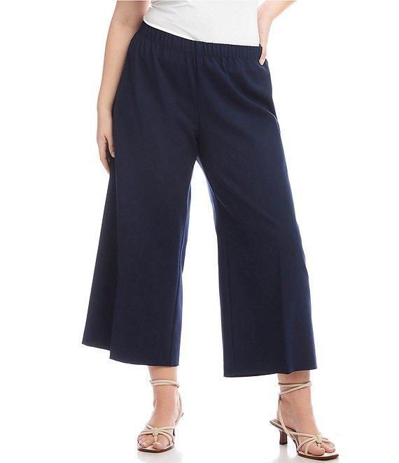 Karen Kane Plus Size High-Rise Cropped Wide-Leg Pull-On Pants Product Image