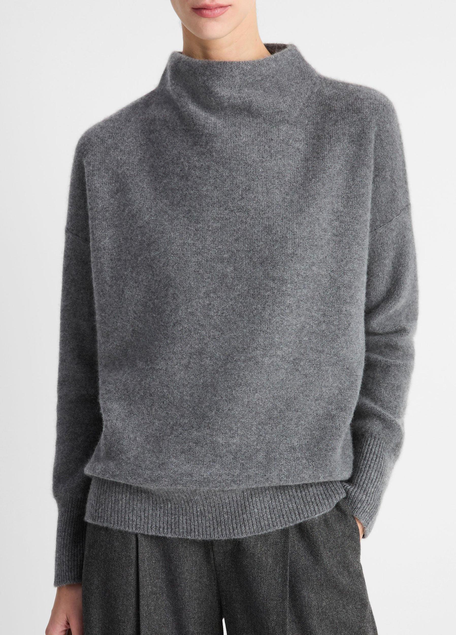 Womens Plush Cashmere Funnel Neck Sweater, Heather Aqua Gem, Size XXS Vince Product Image