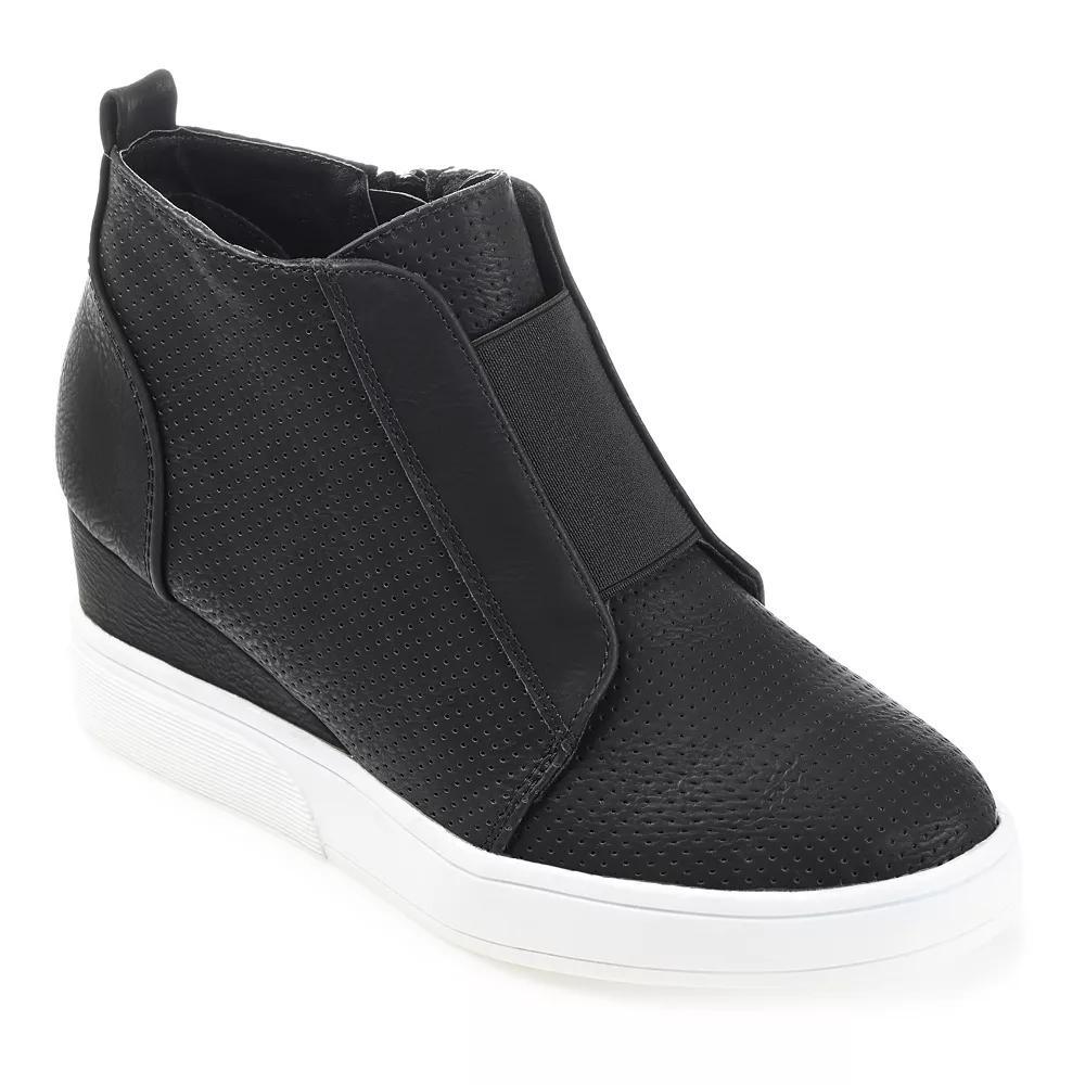 Journee Clara Womens Wedge Sneakers Ivory Product Image