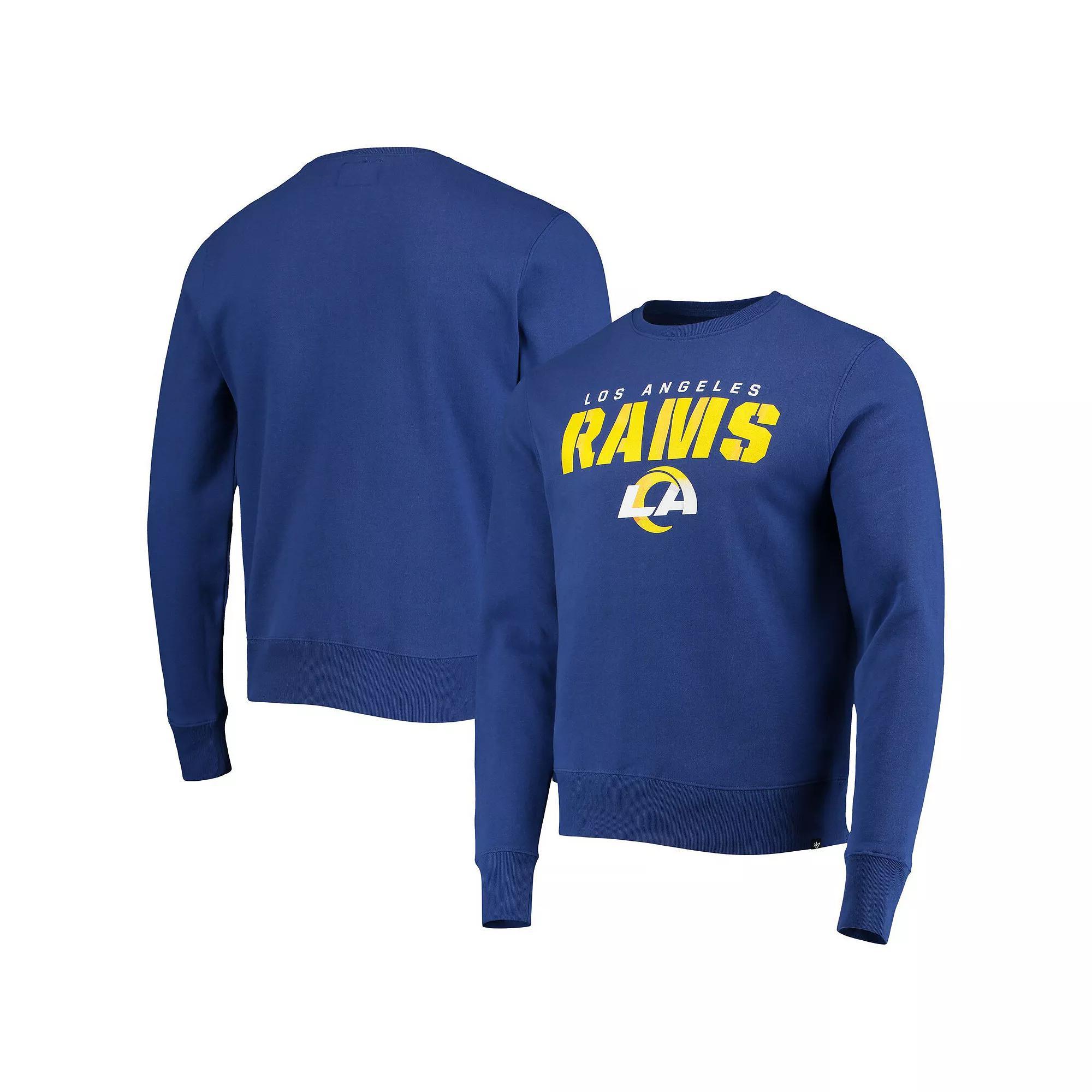 Men's '47 Royal Los Angeles Rams Traction Headline Pullover Sweatshirt, Size: Medium, Blue Product Image